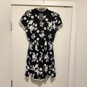 Fate Monochrome Floral Mini Dress